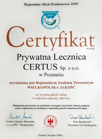 certyfikat wielkopolska jakość